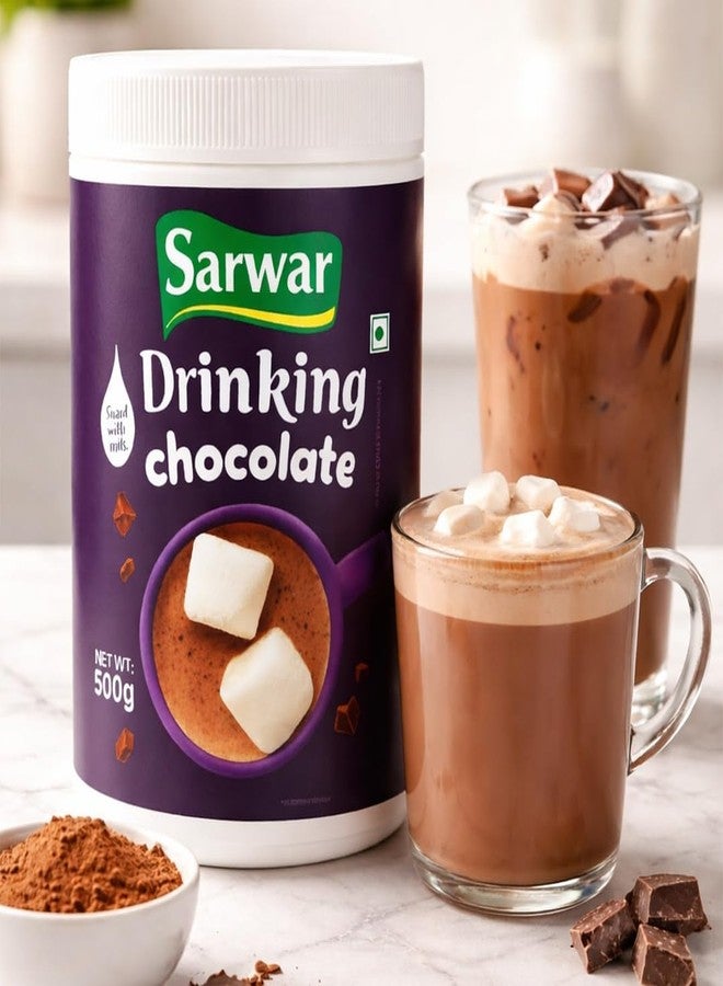 Sarwar Drinking Chocolate 500g | Rich & Creamy Chocolate Mix | Perfect for Hot & Cold Beverages - Image 2