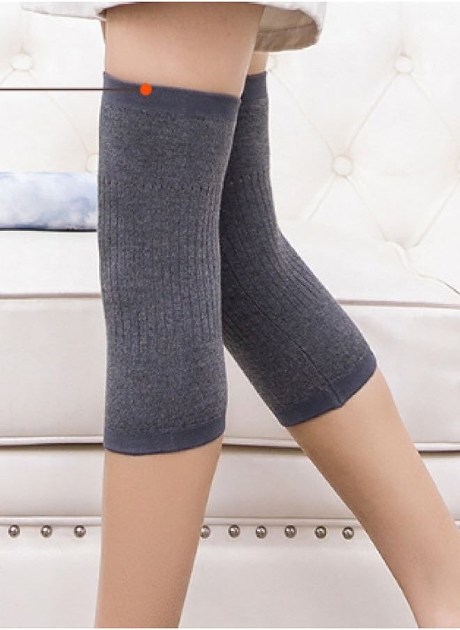 Cuken 1-Pair Knit Cashmere Warm Supports Knee Brace Soft Comfortable Knee Sleeve Wrap Circulation Improvement Kneepad Leg Warmer Joint Band for Men and Women, Applicable Population Weight: 50-80kg  - Image 2