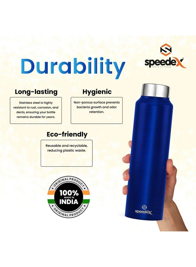 Speedex Stainless Steel Water Bottle 1 Ltr For Kids, Boys, Girls, 1 Litre Bottles for Gym, Sports, Fridge Use, School & Office (Steel Cap - Set of 1, Dark Blue) - Image 5