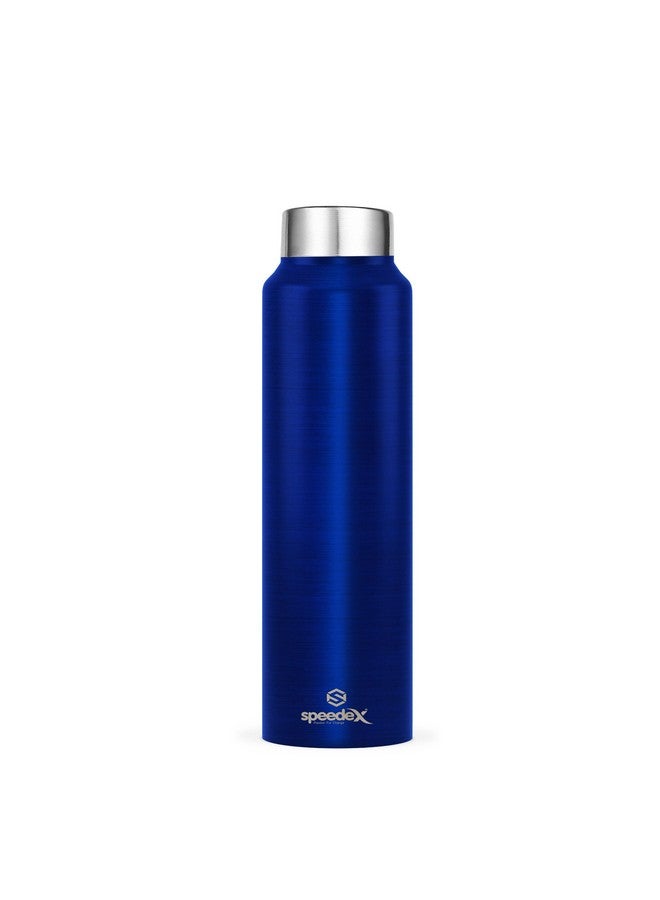 Speedex Stainless Steel Water Bottle 1 Ltr For Kids, Boys, Girls, 1 Litre Bottles for Gym, Sports, Fridge Use, School & Office (Steel Cap - Set of 1, Dark Blue) - Image 1