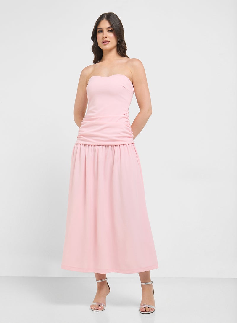 ELLA Bandeau Ruched Dress  - Image 4