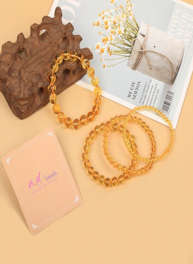 AD Beads Handmade Gemstone Stretch Elastic Bracelet Crystal Healing Reiki Nature's Beauty and Spiritual Essence Unisex (4mm, Citrine (Joy and abundance)) - Image 4