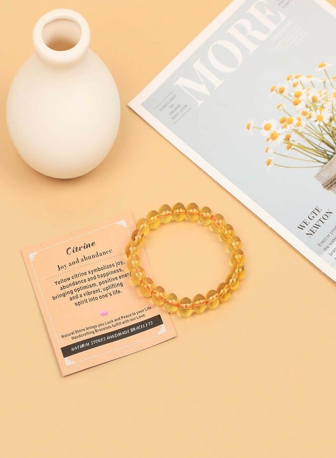 AD Beads Handmade Gemstone Stretch Elastic Bracelet Crystal Healing Reiki Nature's Beauty and Spiritual Essence Unisex (4mm, Citrine (Joy and abundance)) - Image 3