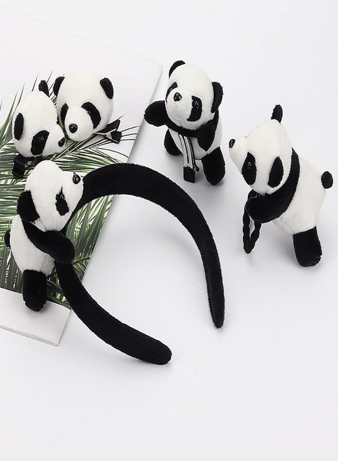 GSHLLO 4 Pcs Panda Hair Pins Hairpins Animal Hair Clips Lovely Headwear Cute Hair Barrettes Panda Costume Accessories for Girls Women - Image 3