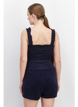 Juicy Couture Women Shirred Sleeveless Playsuit, Navy  - Image 4
