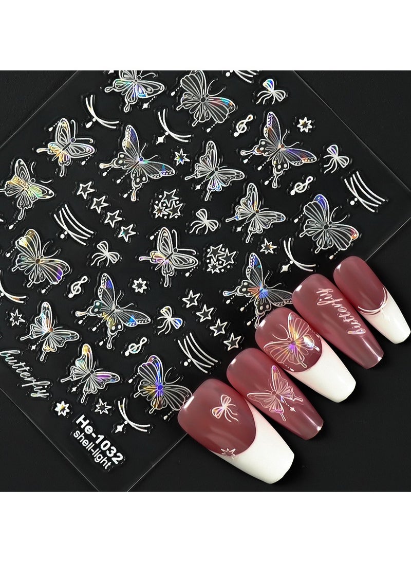 5D Butterfly Nail Stickers 4 Sheets Self Adhesive Butterfly Engraving Nail Art Supplies DIY Nail Art Accessories For Women Girls - Image 4