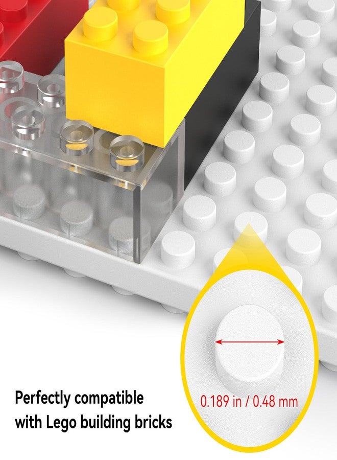 BlissBox 12-Pack Floating Shelves for Wall Compatible with Lego Building Bricks, 5x5.5inch Dual‑Sided 16x17 Studs for Toy Brick Storage and Display, ABS Display Shelves for Room Decor, White - Image 2