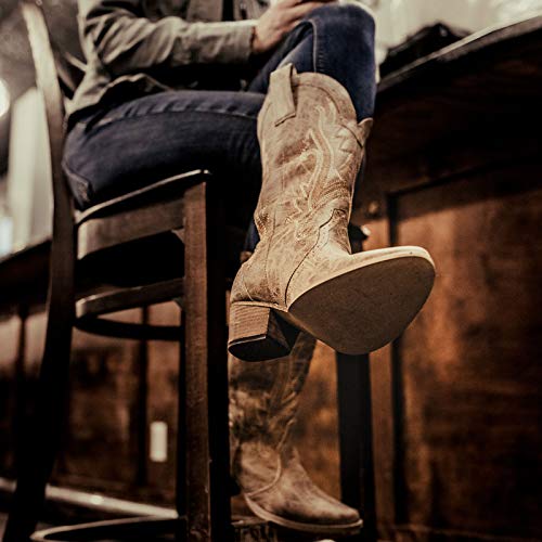 HISEA Rollda Cowboy Boots for Women, Cowgirl Boots, Comfortable Western Boots with Pointed Toe Stitched Embroidery for Country Concert Dancing Wedding Traveling Daily Outfits - Image 5