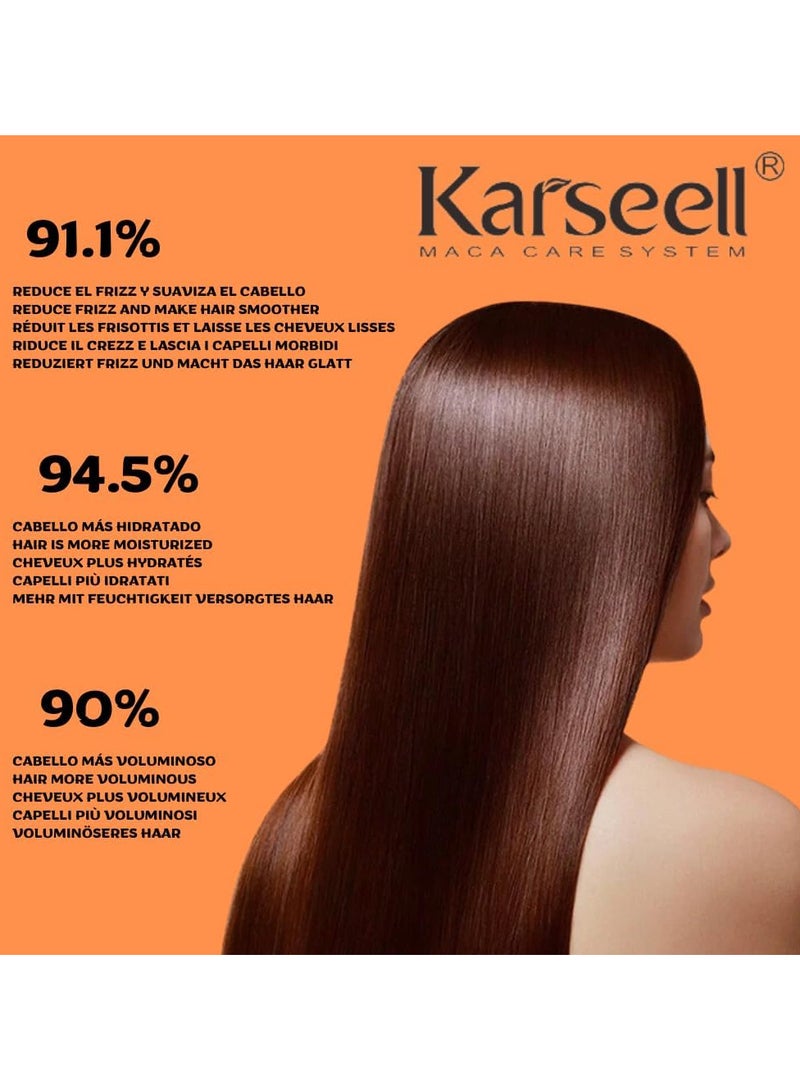 كارسيل قناع علاج الشعر بالكولاجين والماكا والترطيب العميق بزيت الارجان وزيت جوز الهند للشعر الجاف والتالف لجميع انواع 16.9 اونصة 500 مل - Image 5