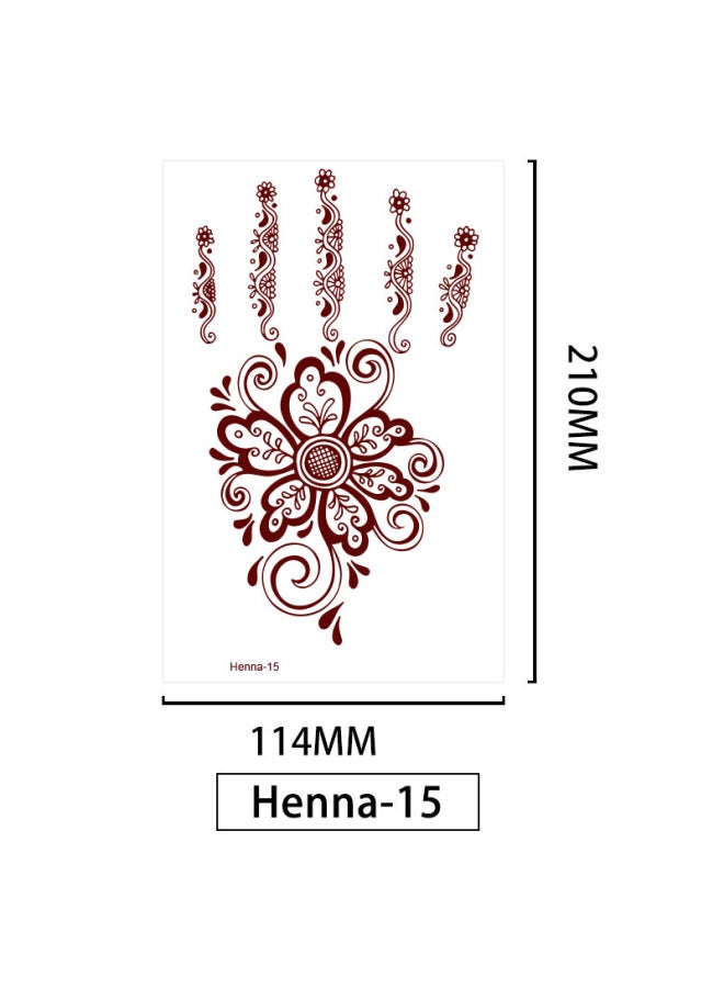 Mehendi Stickers Henna Mehendi stencil Tattoo Sticker for Hands Temporary Waterproof Mehndi Tattoo Body Art for Women & Girls - Image 1