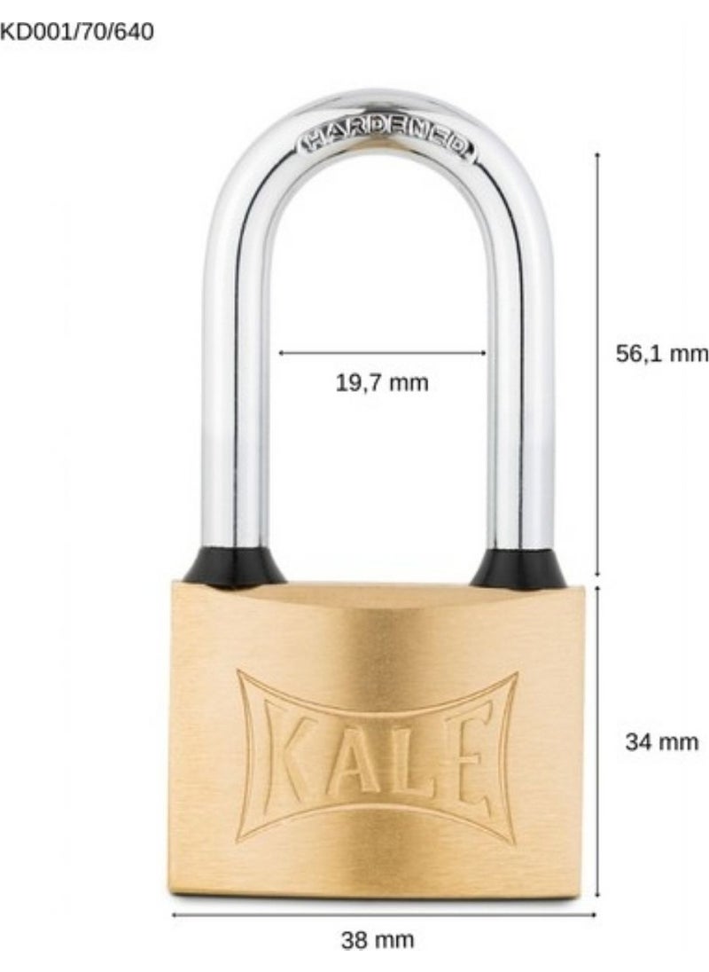 KALE Padlock Yellow 40 Mm Long Hook Duplex Silver - White 1 Piece  - Image 3