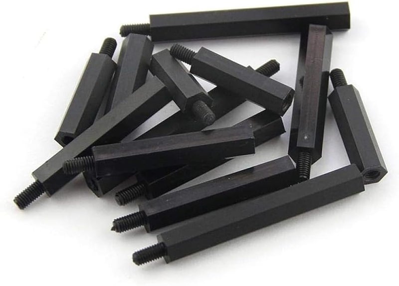 M4 Nylon Hex Spacer Standoffs 18mm 6mm Black 100Pcs For PCB Motherboard LED DIY - Image 2