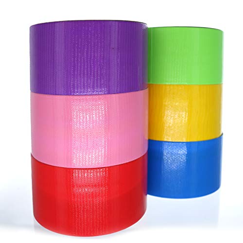 Giftexpress 6 Assorted Colored Duct Tapes - Multi Purposes Bright Colors Tapes Great for Do It Yourself Art Home School Office Assorted Colors 2" Roll by 10 yds - Image 3