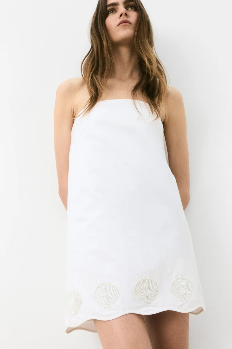 H&M Bead-embellished bandeau dress