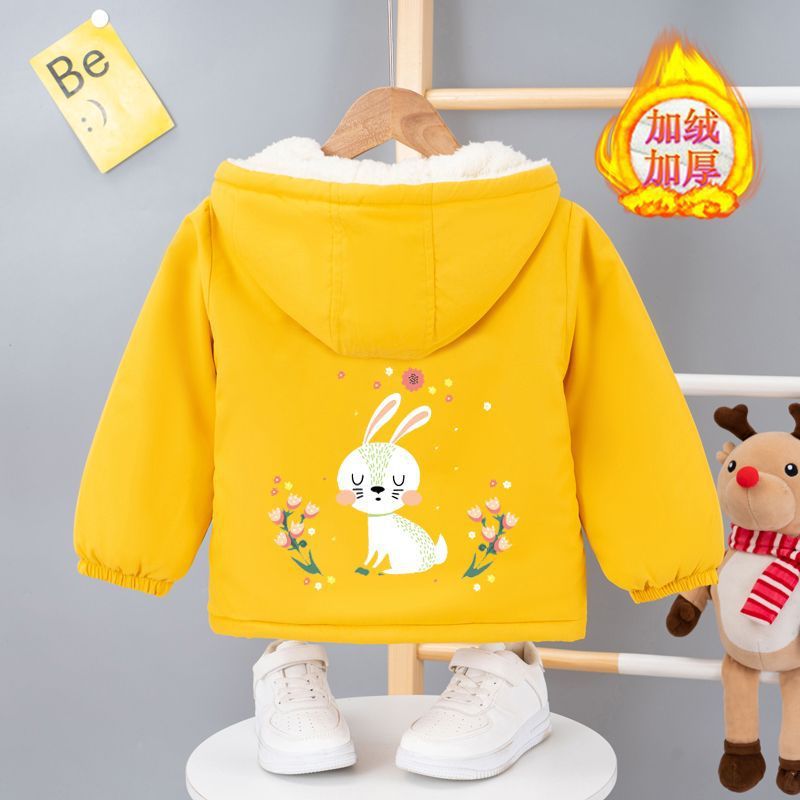 Girls Plus Velvet Jacket Baseball Suit Sports Children'S Jacket Girls Hooded Top Winter Clothes - Image 5