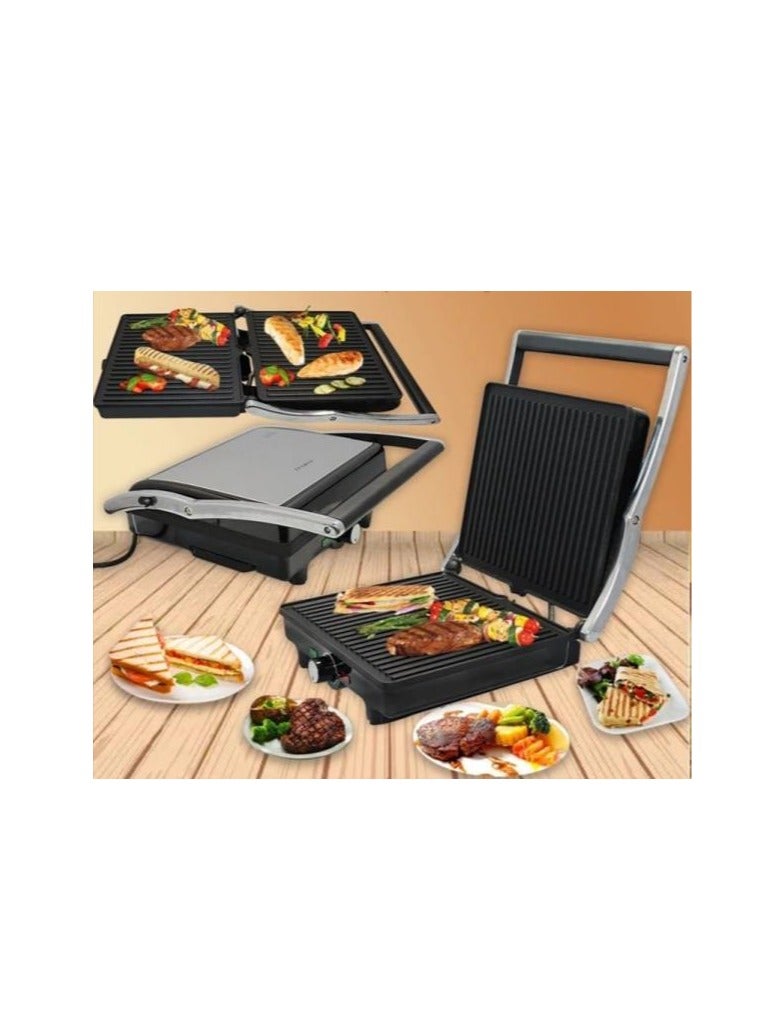 Heavy and very clean metal electric grill, jumbo size from King Width 37 cm, height 37 cm Equipped with a drawer to filter fats - Image 4