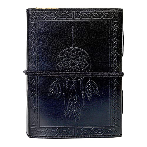CREATIVE LEATHER ART Vintage Journal, Leather Journal, Leather Notebook, Dream Catchers Journal With Stone, 200 Pages Deckle Edge Paper Journal, Leather Journal for Men, Leather Journal for Women (Black) - Image 4