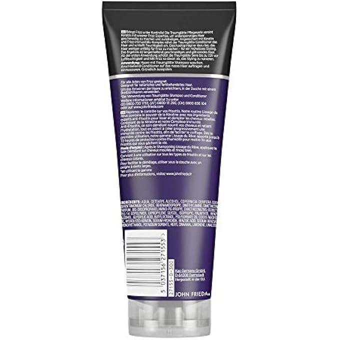 John Frieda - FRIZZ EASE DREAM SMOOTHING CONDITIONER - CONTENT: 250ML - HAIR STRAIGHTENING & 72H MOISTURE PROTECTION WITH KERATIN - FOR UNRULY MEDIUM TO THICK HAIR - 250ML - Image 3