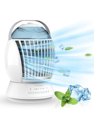 COOLBABY Portable Air Conditioner Fan 45° Oscillation 500ml Evaporative Air Conditioner Humidifier 3 Speeds and 3 Types of Cool Mist Home Office Mini Air Conditioner