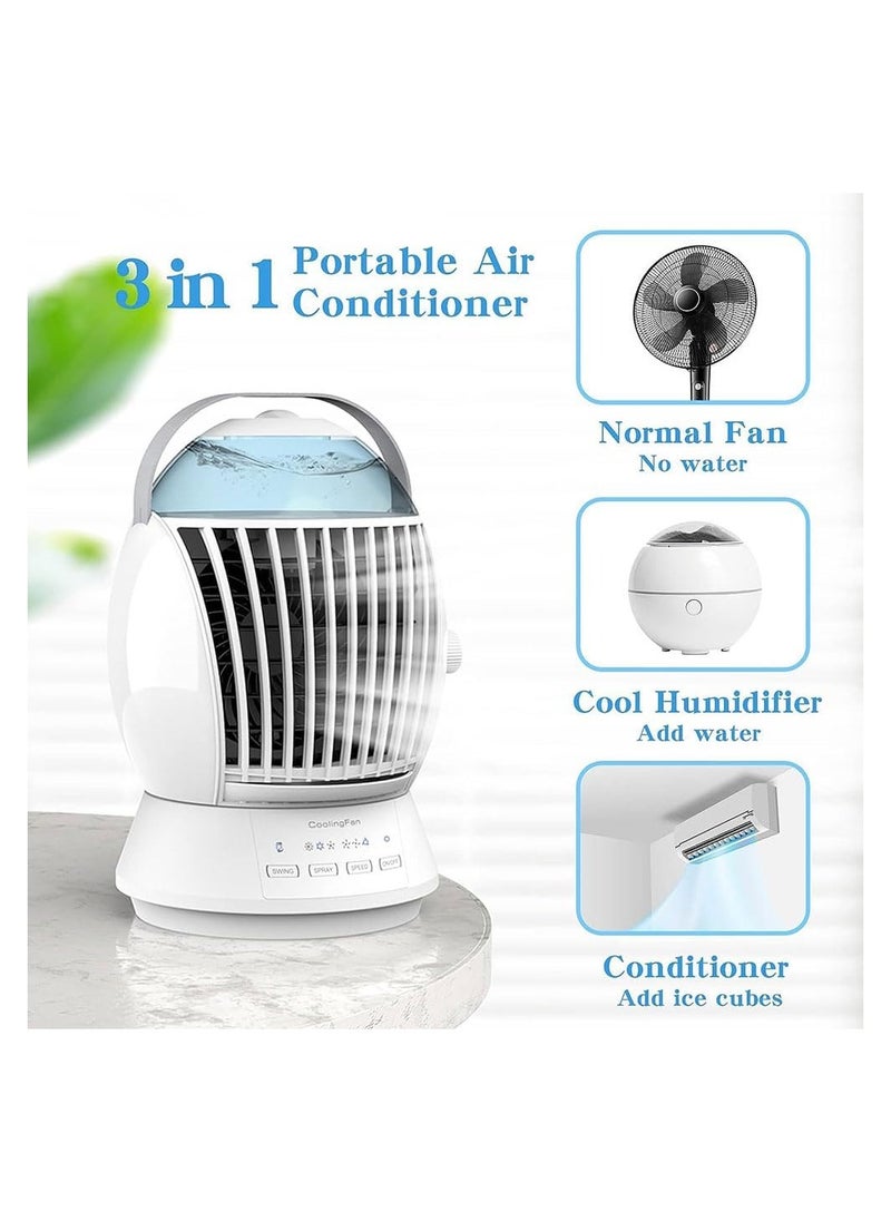 Cool Baby Style - COOLBABY Portable Air Conditioner Fan 45° Oscillation 500ml Evaporative Air Conditioner Humidifier 3 Speeds and 3 Types of Cool Mist Home Office Mini Air Conditioner - Image 1