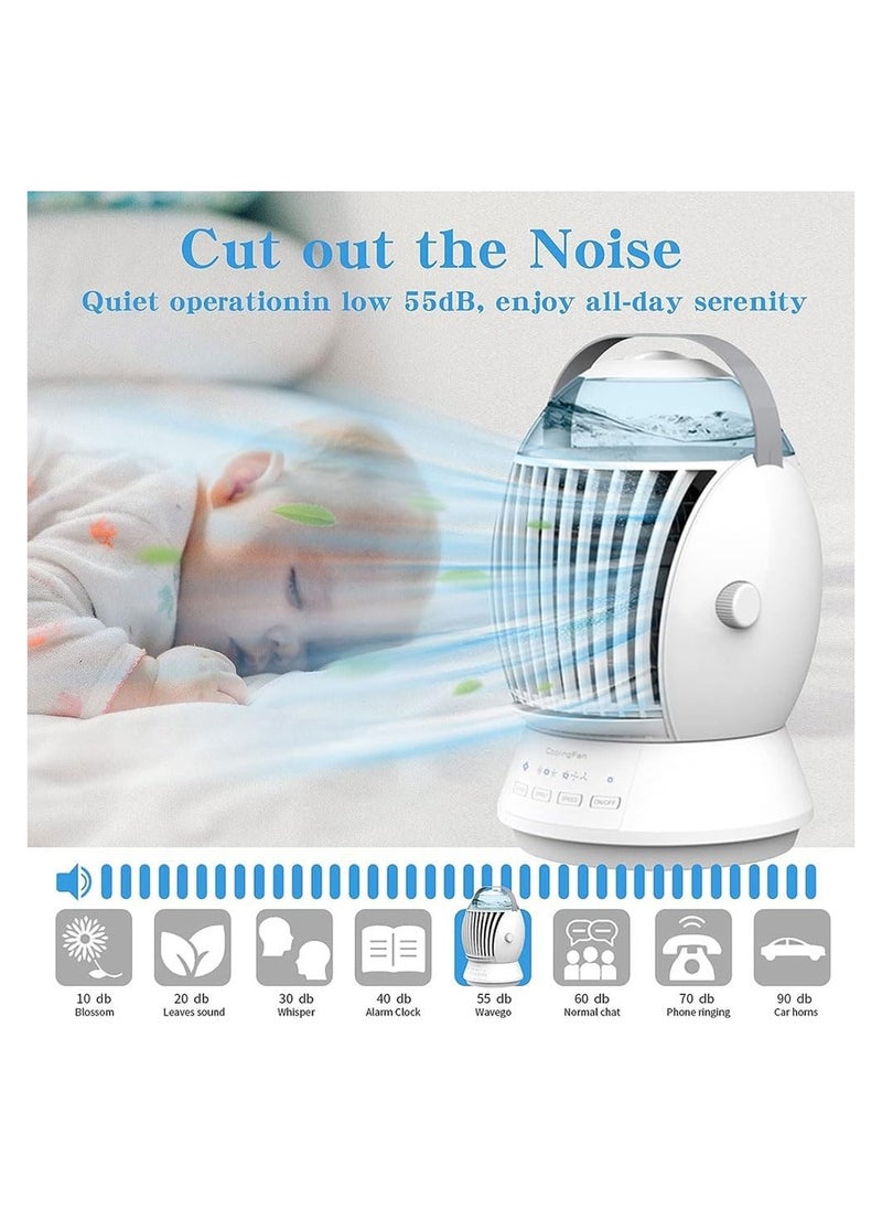 Cool Baby Style - COOLBABY Portable Air Conditioner Fan 45° Oscillation 500ml Evaporative Air Conditioner Humidifier 3 Speeds and 3 Types of Cool Mist Home Office Mini Air Conditioner - Image 1