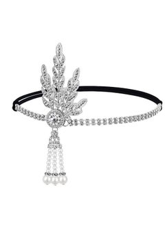 1920'S Flapper Headband Leaf Rhiestones Headpiece Pearl Tassel Headdress Head Bands Bridal Flapper Hair Accessories Head Chain For Women And Girls (Sliver) - pzsku/Z2DF18E505C3315D4E8D8Z/45/_/1734183027/0065908c-6852-4c36-b8c1-98fc7916c56a