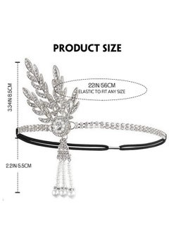 1920'S Flapper Headband Leaf Rhiestones Headpiece Pearl Tassel Headdress Head Bands Bridal Flapper Hair Accessories Head Chain For Women And Girls (Sliver) - pzsku/Z2DF18E505C3315D4E8D8Z/45/_/1734183051/1334be59-ac09-4e59-bad5-b24e1f604181