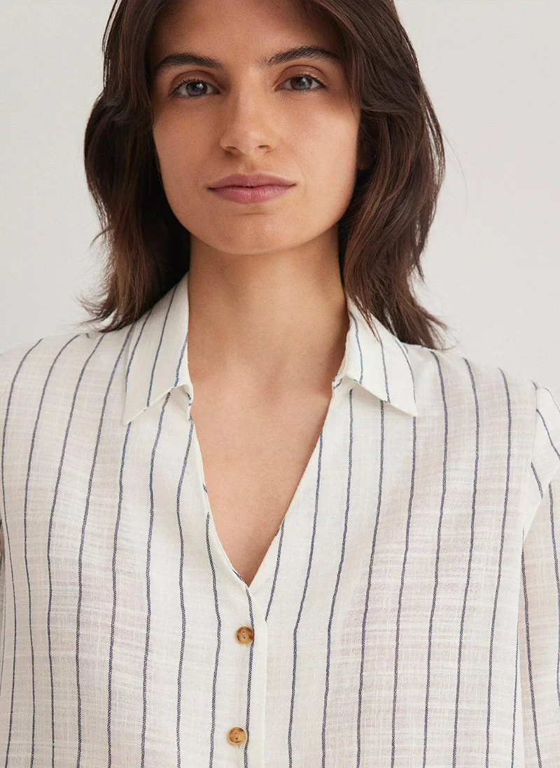 مافي Striped Grey Blouse