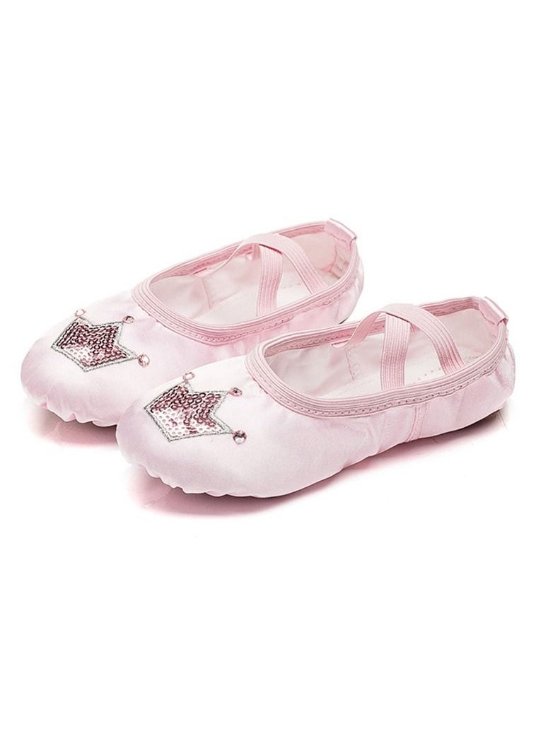 Loquat - Dancing Shoes Soft Bottom Practice Ballet with Cloth Head Shoes for Girls - Image 1