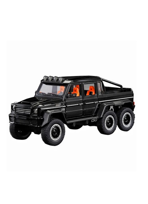 1:20 Scale 6-Wheel Off-Road Die-Cast Truck with Lights, Sound & Pullback Power – Heavy-Duty Design with Openable Doors