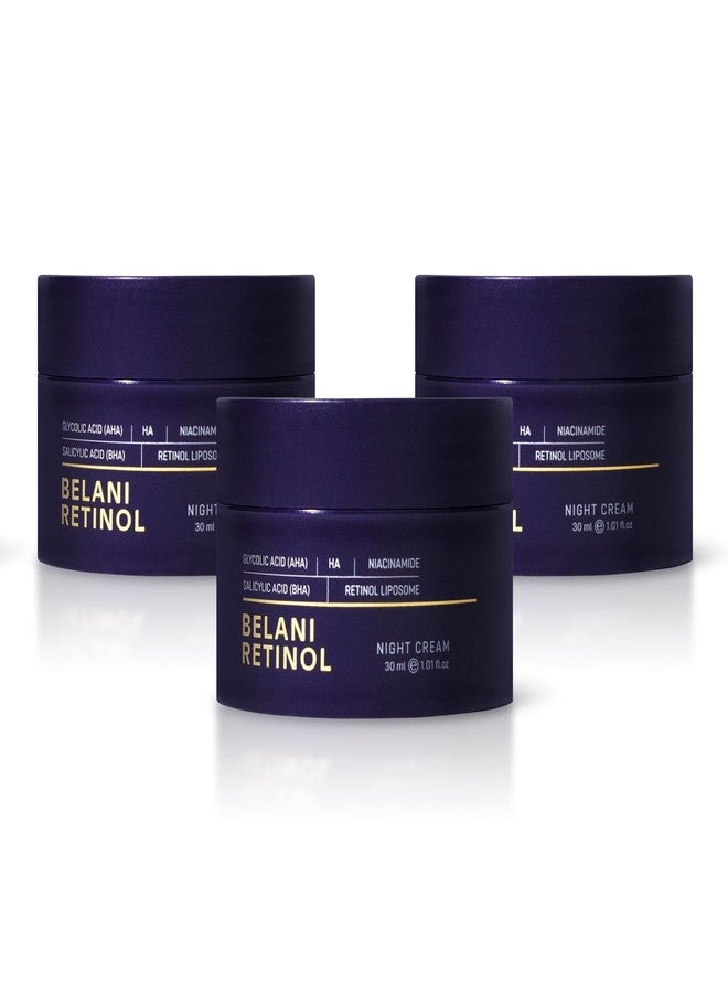 ABERA Belani Retinol Cream for Face, Facial Moisturizer with Collagen and Hyaluronic Acid, Anti-Wrinkle Reduce Fine Lines, Night Anti-Aging Cream For Women (1.01 Fl Oz) (3 Boxes) - Image 1