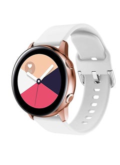 Generic Strap Band Silicone 20MM For Samsung Galaxy Watch 4 40mm 44mm/Watch 4 classic 42mm 46mm /Gear Sport/active2 40mm 44mm/Amazfit GTR 42mm/ GTS 2/Huawei GT2 42mm/Honor Magic watch 2 42mm (White)  - Image 1