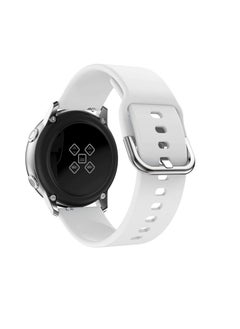Generic Strap Band Silicone 20MM For Samsung Galaxy Watch 4 40mm 44mm/Watch 4 classic 42mm 46mm /Gear Sport/active2 40mm 44mm/Amazfit GTR 42mm/ GTS 2/Huawei GT2 42mm/Honor Magic watch 2 42mm (White)  - Image 2