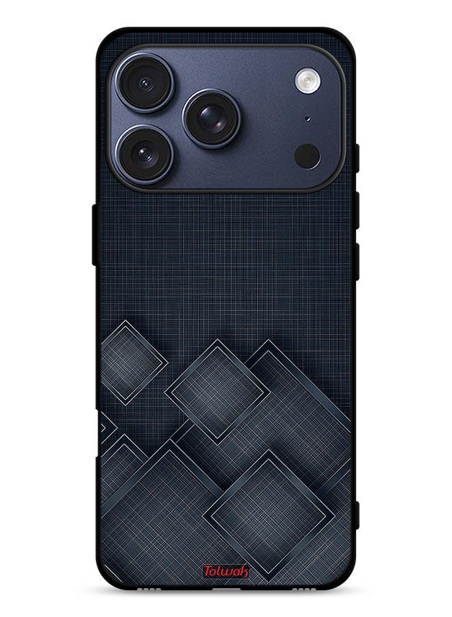 Tolwak Apple iPhone 17 Pro Protective Case Cover Squares Pattern On Cloth - Image 1