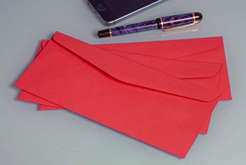 EnDoc #9 Colored Envelopes - Business, Invitation, Documents, Legal Letter, Envelope, Cute For Gift Notes/Decorations - Color Starburst Bright Red - Non Window Return Envelopes - 50 Pack - Image 4