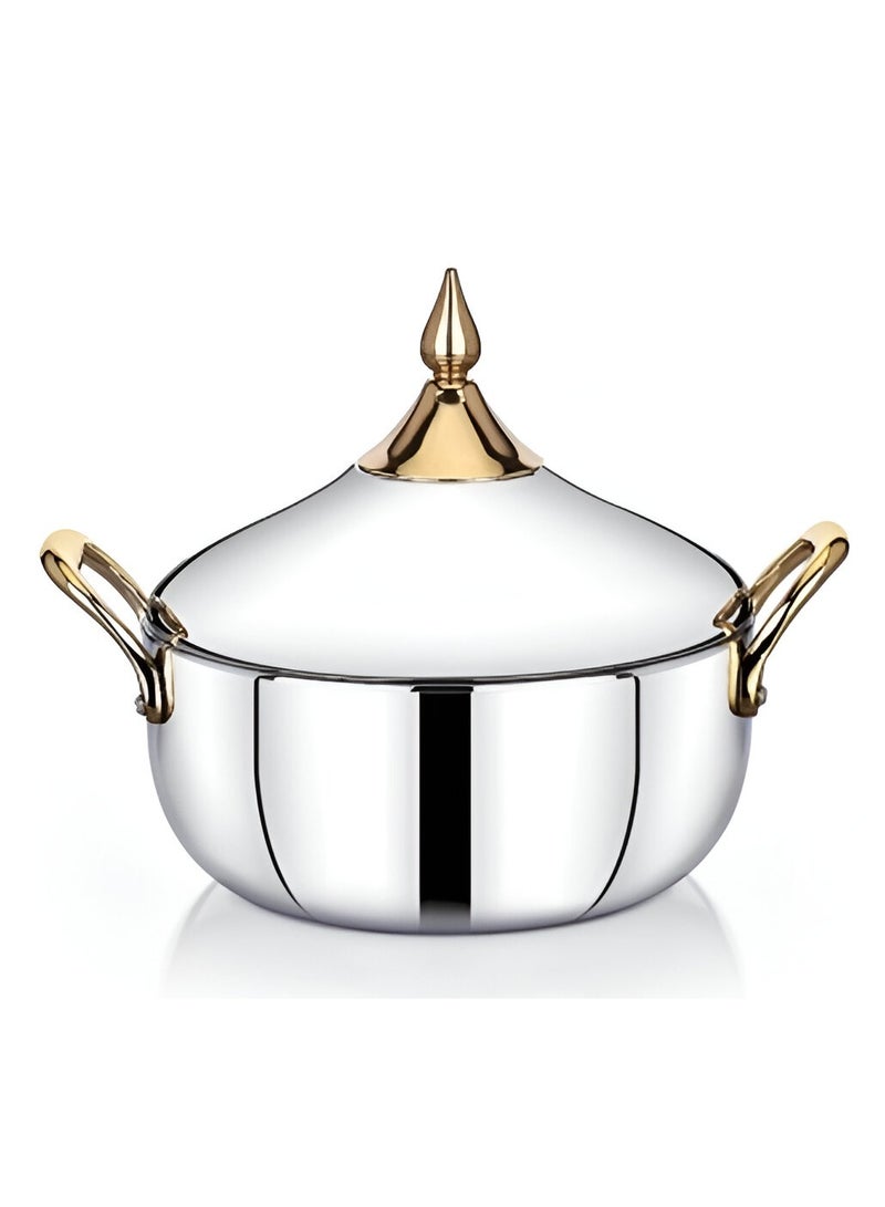 Homemaker ALIA Hotpot 7500ML Silver – Premium Stainless Steel Hot Pot for Cooking, Serving, and Steaming – Extra-Large Silver Design for Family Gatherings and Parties