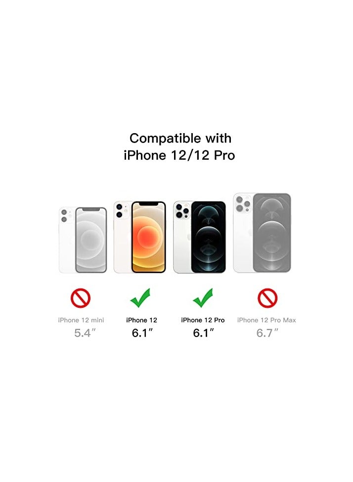 JETech Case for iPhone 12/12 Pro 6.1-Inch with Stand, Support Wireless Charging, Slim Shockproof Bumper Phone Cover, 3-Way Metal Kickstand (Blue) - Image 2