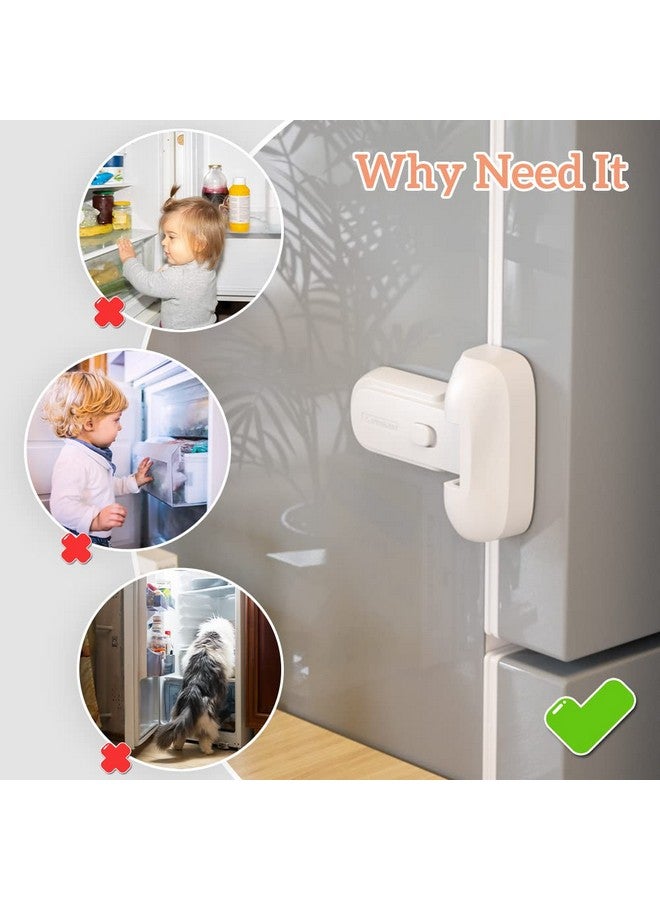 Eudemon EUDEMON 1 Pack Updated Child Proof Refrigerator/Fridge/Freezer Door Lock Apply to Max 1"(25mm) Sealing Strip for Toddlers and Kids, no Tools Need or Drill (White) - Image 3