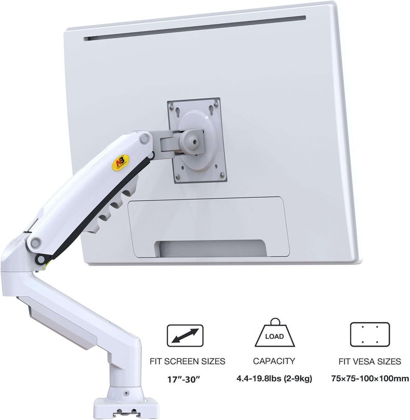NB NORTH BAYOU Monitor Desk Mount Stand Full Motion Swivel Monitor Arm With Gas Spring For 17-30''Monitors(Within 4.4Lbs To 19.8Lbs) Computer Monitor Stand F80-W - Image 2