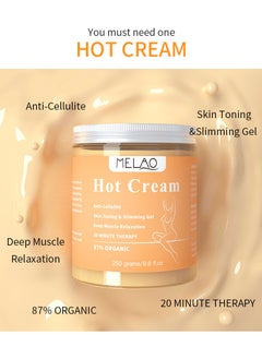 MELAO Hot Cream Cellulite Treatment - Slimming & Weight Loss Cream | Fat Burner, Body Shaping Massage Cream for Muscle Relaxation | Home Use Portable  - Image 3
