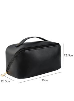 OUYoo Large Capacity Travel Cosmetic Bag, Multifunction Organizer Storage Bag, Leather Waterproof Bag, Makeup Bag with Handle and Dividers, Skincare Dispenser, Toiletry Bag for Women  - Image 2