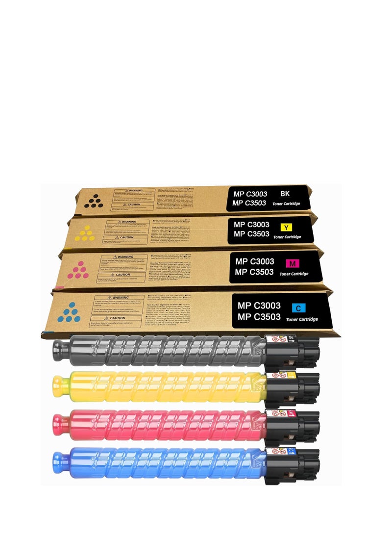 Terabyte MP C3503 C3003 Toner Cartridge Compatible Ricoh MP C3503 C3003 841813 841814 841815 841816 Toner Cartridge Replacement for Ricoh Aficio/Lanier/Savin MP C3003 MP C3503 MP C3004 MP C3504 Printer(4-Pack) - Image 1
