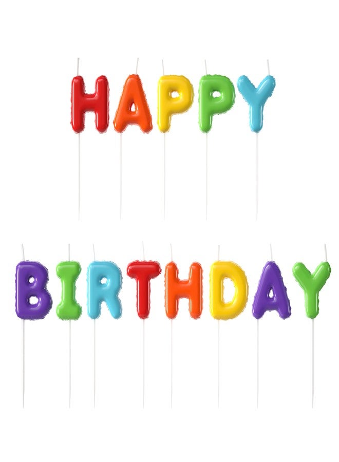 Party Solids Colorful Balloon Shaped Happy Birthday Candles for Cake Candles Birthday Cake Decorations - Colorful Happy Birthday Candle Birthday Toothpicks for Birthday Cake Décor & Party Candles - Image 1
