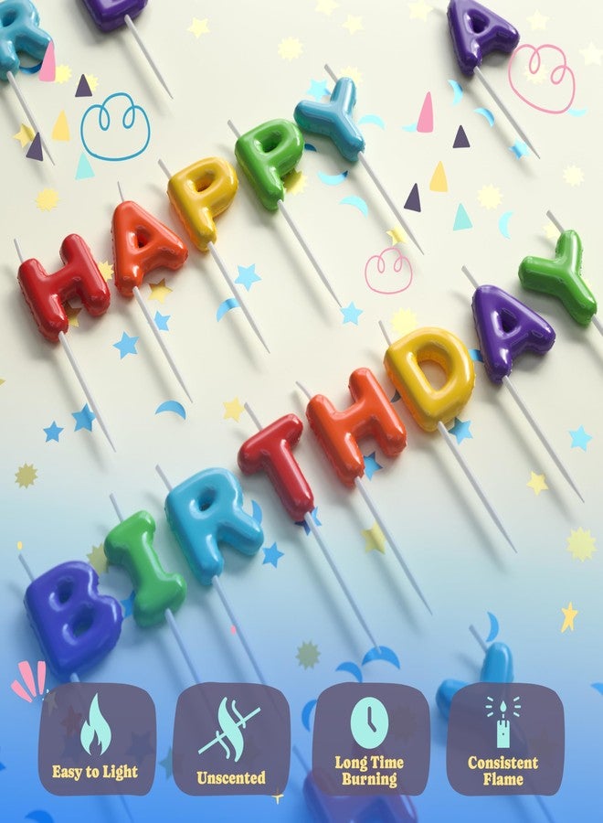 Party Solids Colorful Balloon Shaped Happy Birthday Candles for Cake Candles Birthday Cake Decorations - Colorful Happy Birthday Candle Birthday Toothpicks for Birthday Cake Décor & Party Candles - Image 4