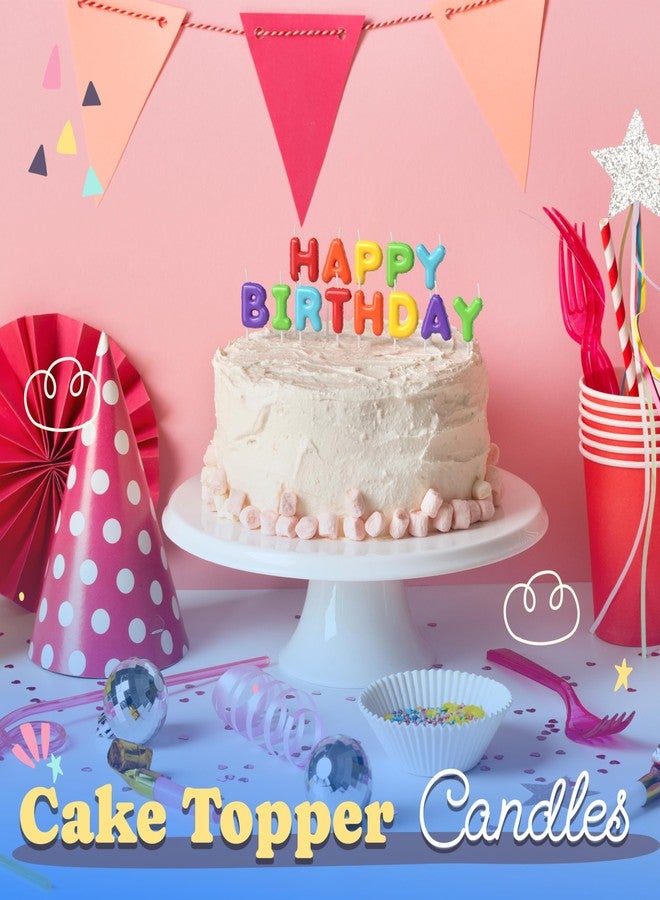 Party Solids Colorful Balloon Shaped Happy Birthday Candles for Cake Candles Birthday Cake Decorations - Colorful Happy Birthday Candle Birthday Toothpicks for Birthday Cake Décor & Party Candles - Image 2