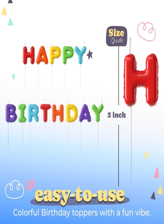 Party Solids Colorful Balloon Shaped Happy Birthday Candles for Cake Candles Birthday Cake Decorations - Colorful Happy Birthday Candle Birthday Toothpicks for Birthday Cake Décor & Party Candles - Image 3