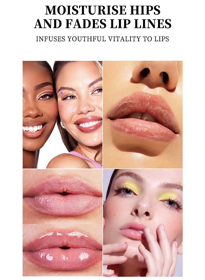 OCHEAL Moisturize Lip Tint - Nude Lip Gloss Hydrating Smooth Gloss Tinted Lip Balm Transparent Lip Care Reduce Drying Moisturize Long Lasting Nourishing Non Sticky Fresh Texture & Dry Lips Care Plumper #01 - Image 4