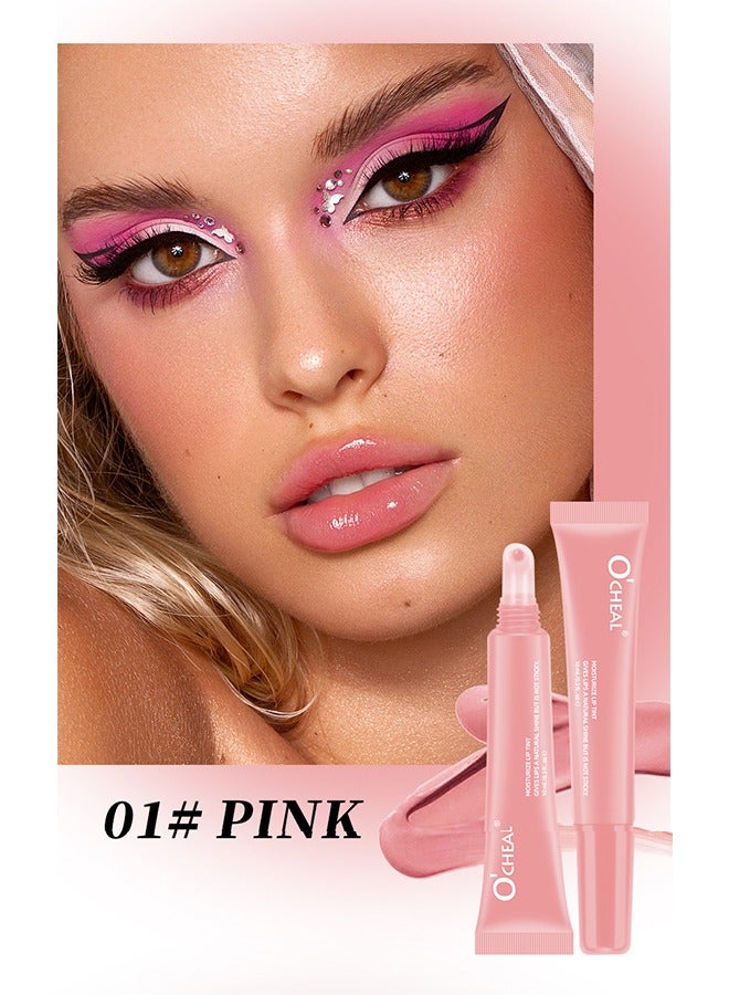 OCHEAL Moisturize Lip Tint - Nude Lip Gloss Hydrating Smooth Gloss Tinted Lip Balm Transparent Lip Care Reduce Drying Moisturize Long Lasting Nourishing Non Sticky Fresh Texture & Dry Lips Care Plumper #01 - Image 2