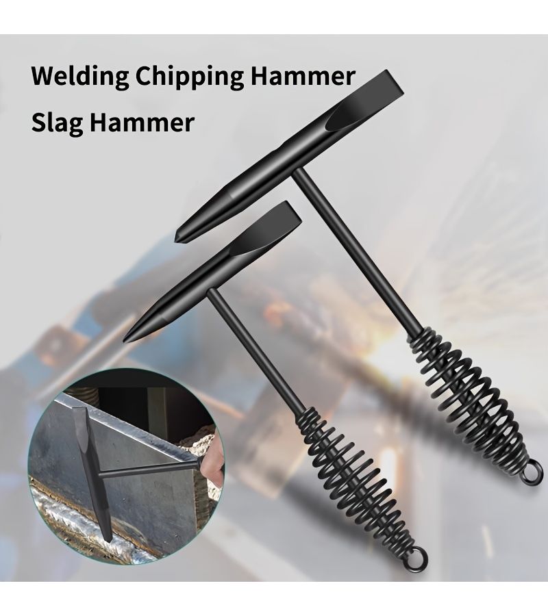 300G Welding Chipping Hammer With Spring Handle For Rust Removal Slag Hammer Metalworking - Image 2