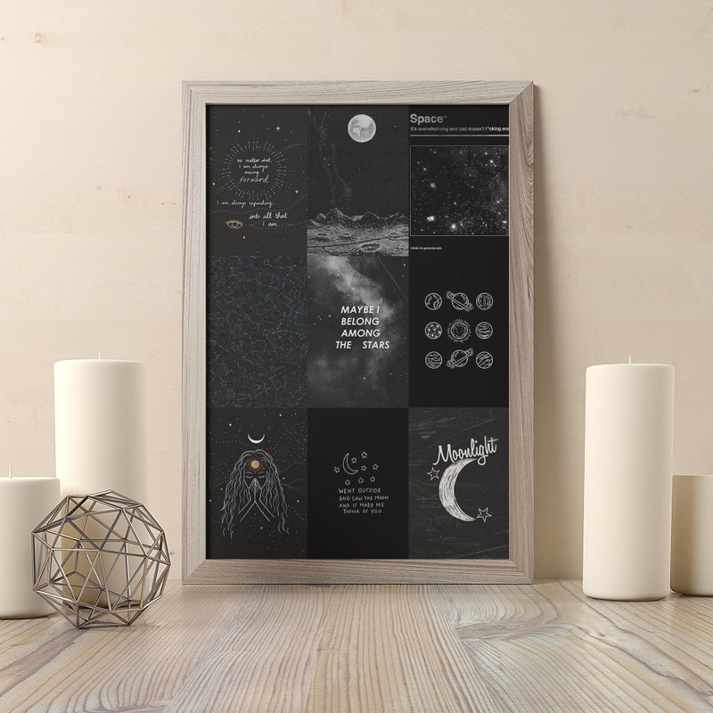 wall67 Astronomy Wall Collage Kit Aesthetic Pictures, Moon Stars Photo Collage Kit Dorm Room Decor for Teen Boy Girl, Moonlight Aesthetic Room Decor Photo Collection for Bedroom (50pcs 4x6 inch) - Image 4